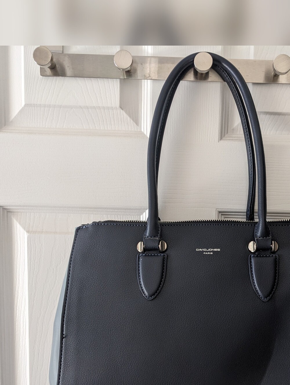 David Jones Paris Navy Structured Tote Bag